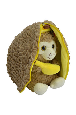 Peluş Maymun Hem Muz Hem Maymun 30 Cm