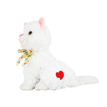 Sesli Peluş Van Kedisi 33 cm Miyavlayan Oyuncak Van Kedisi