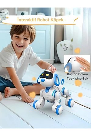 Akıllı Programlanabilir Uzaktan Kumandalı Dans Eden Robot Köpek LED Işıklı, Müzikli, İnteraktif Oyuncak