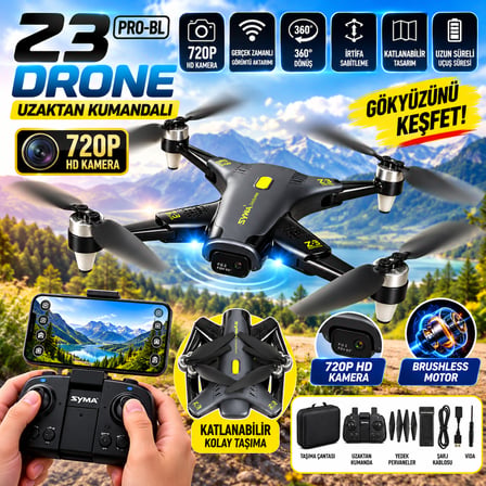 Z3 Pro 720P Kameralı Brushless Motorlu Katlanabilir Drone 4 Pervaneli Uzaktan Kumandalı Quadcopter