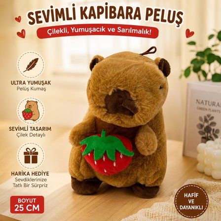 Peluş Oyuncak 25 CM Sevimli Kapibara Ultra Yumuşak Sarılmalık Peluş Kapibara