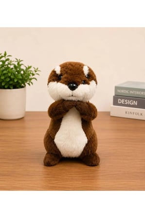 Sevimli Su Samuru Peluş Oyuncak 35 CM Ultra Yumuşak Sarılmalık Su Samuru  Gerçekçi Tasarım