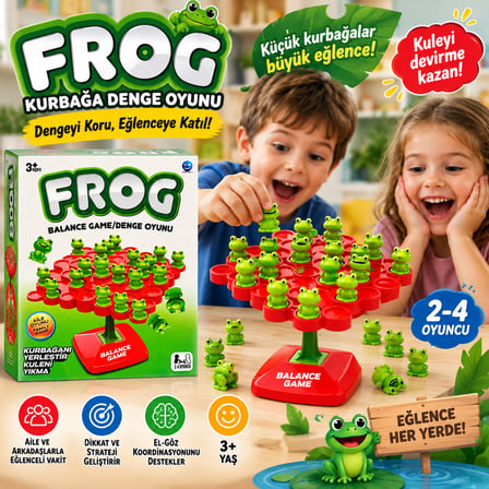 Kurbağa Denge Oyunu Kurbağaları Yerleştir Dengeyi Koru Kuleyi Devirme