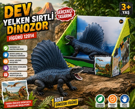 Yelken Sırtlı Dinozor Figürü Gerçekçi Dinozor Oyuncağı Detaylı Tasarım Koleksiyon ve Oyun Figürü