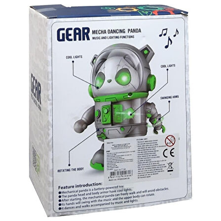 Işıklı Sesli Müzikli Robot Panda 20 CM