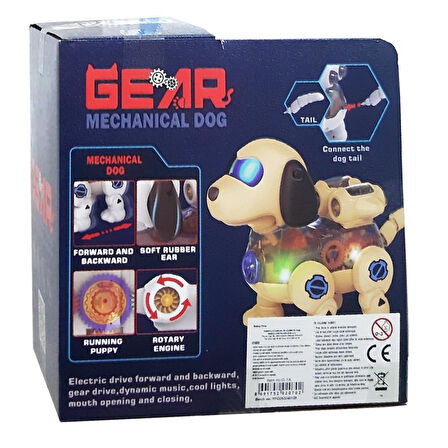 Işıklı Köpek Robot 20 CM Şeffaf