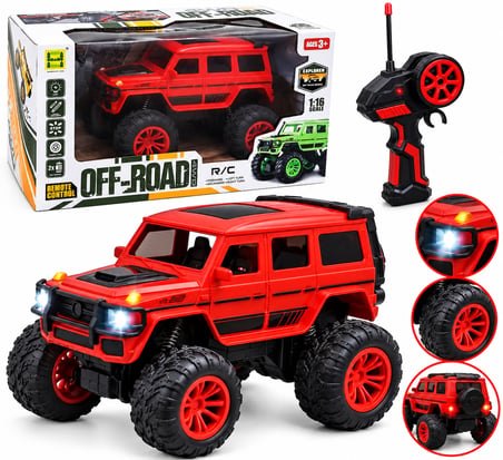 Uzaktan Kumandalı Işıklı Off Road Jeep 4 Yön Kontrollü Büyük Tekerlekli RC Araç