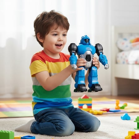 Sesli ve Işıklı Yürüyen Robot Oyuncak – Hareketli, Müzikli, LED Işıklı