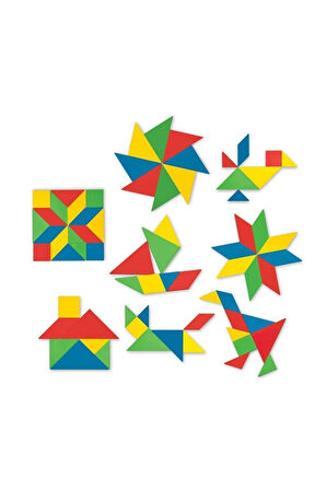 Kutu Oyunları 03698 Dede, Tangram 28 Parça Yapboz Eyitiçi Oyuncak Oyun