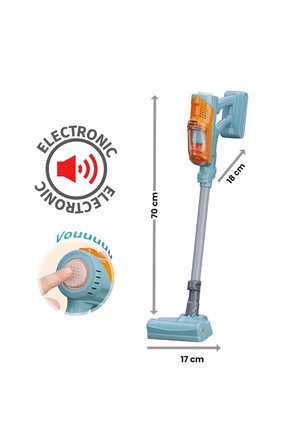 Mini Clean Elektronik Oyuncak Süpürge Sesli 2’si 1 Arada Çocuk Süpürgesi Eğitici Evcilik Oyuncağı