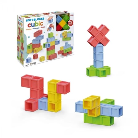 Soft Blocks Cubic Yumuşak Bloklar 22 Parça Birleştirilebilir Eğitici Yapı Oyuncağı 12+ Ay