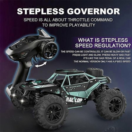 Gallopish Storm 1:16 4WD Uzaktan Kumandalı HW8808 Arazi Aracı  50 Km/H Hız Metal Şase Işıklı Off-Road Canavar RC Araba
