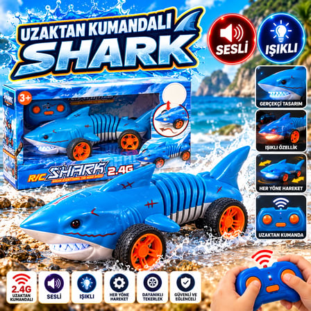 Uzaktan Kumandalı Shark Oyuncak Araba – Sesli ve Işıklı