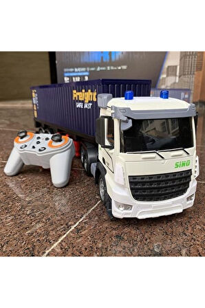 Elektirikli Rc 1:12 Ölçek Uzaktan Kumandalı Işıklı Tır ve Konteyner Şarjlı RC Tır