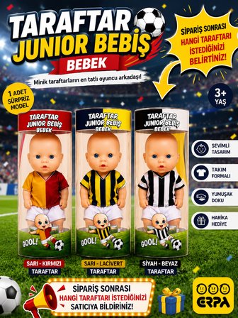 Taraftar Junior Bebiş Bebek 1 Adet Lisans Temalı Mini Taraftar Bebek Taraftar Belirtiniz