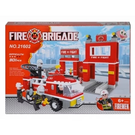 İtfaiye İstasyonu Yapım Seti 301 Parça Fire Brigade İtfaiye Aracı ve İstasyon Blok Oyuncak