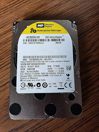 Western Digital HDD WD3000HLHX 300gb Sata 6gb/S Enterprise 1000rpm 32mb Önbellek Çıplak Ultra Havalı REFRUBISHED
