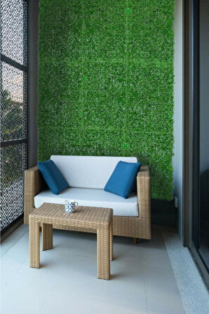 Yapay Duvar Kaplama Panel Şimşir Tabaka 40x60 Cm Yeşil Dik Duvar Uygulama