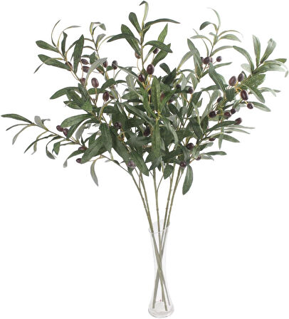 Yapay Zeytin Dalı Dekoratif 95 cm 6 Zeytinli