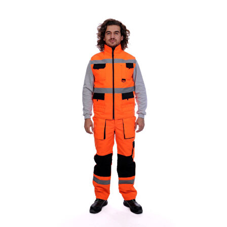 Formteks Çok Cepli Kapitoneli Yelek Turuncu