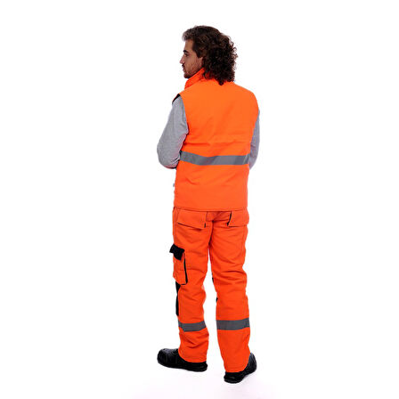 Formteks Çok Cepli Kapitoneli Yelek Turuncu