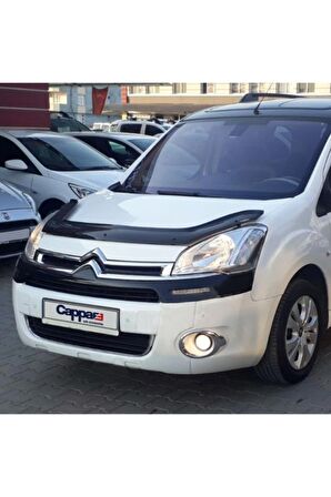 Citroen Berlingo Ön Kaput Koruma Rüzgarlığı 3mm Akrilik (ABS) Parlak Siyah Deflektör 2009-18