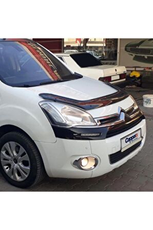 Citroen Berlingo Ön Kaput Koruma Rüzgarlığı 3mm Akrilik (ABS) Parlak Siyah Deflektör 2009-18