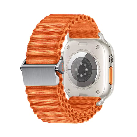 Gpack Apple Watch SE 2 2023 44mm Kordon Metal Tokalı Hasır Örgülü Naylon Kumaş KRD123