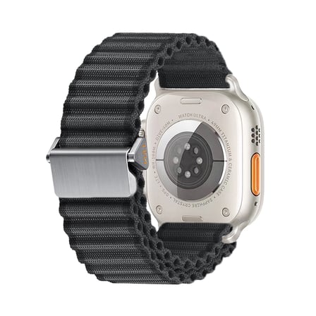 Gpack Apple Watch 10 46mm Kordon Metal Tokalı Hasır Örgülü Naylon Kumaş KRD123