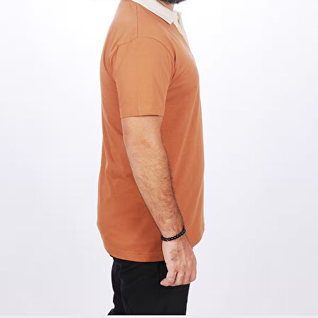 Formteks Polo Yaka Tshirt Kahve-Bej Yakalı