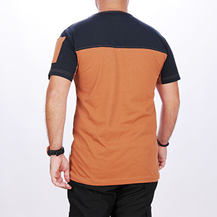 Formteks 0 Yaka Robalı Tişört Kahve Lacivert