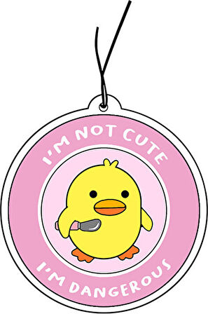 Psikopat Civciv I'm Not Cute Tasarımlı PREMIUM Dekoratif Oto Kokusu ve Aksesuarı (Vanilya Esanslı)