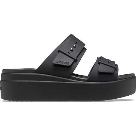 Crocs Brooklyn Buckle Low Wedge Kadın Terlik 207431-001 Black