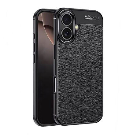 Gpack Apple iPhone 16 Kılıf Niss Silikon Deri Görünümlü