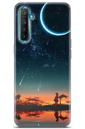 Realme XT uyumlu Girls 39 Telefon Kabı Hilal ve Yıldızlar