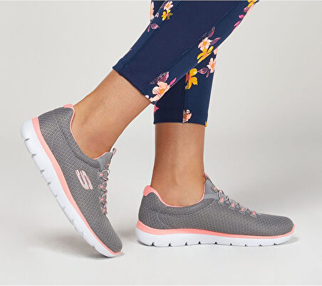 Skechers 12980-GYPK Summits Kadın Gri Sneaker Günlük Spor Ayakkabı