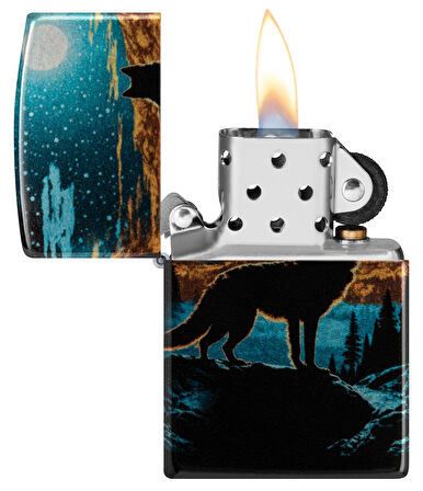 Zippo 49459 Wolf In Moon Design Çakmak