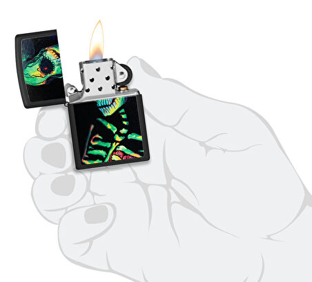 Zippo 218 Glowing Skull Design Çakmak