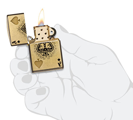 Zippo 48458 Ace Of Spades Design Çakmak