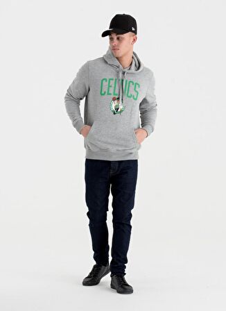 New Era Kapüşon Yaka Gri Erkek Sweatshırt TEAM LOGO PO HOODY BOSCEL LGH