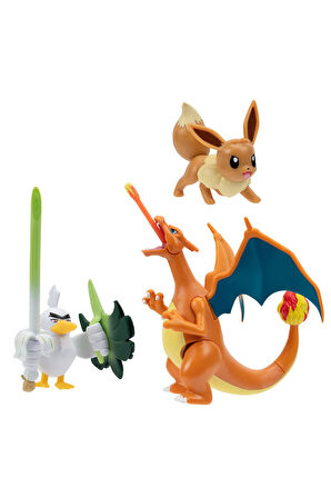 Orijinal Pokemon Battle Aksiyon Figür ve Figür 3'lü Set: 3 Farklı Figürle Koleksiyonuna Başla!