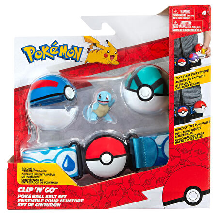 Pokemon Clip 'N' Go Pokeball Kemer ve Figür Seti PKW3161