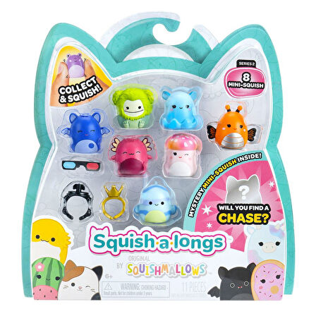 Squishmallows Squish-a-longs 8 Figür + Yüzük Set Seri 2 AL0025