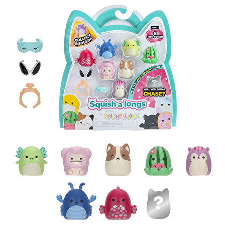 Squishmallows Squish-a-longs 8 Figür + Yüzük Set Seri 2 AL0065