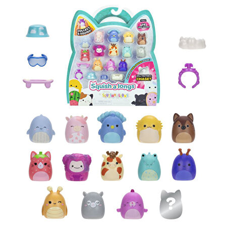 Squishmallows Squish-a-longs 14 Figür + Yüzük Set Seri 2 AL0066