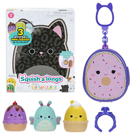 Squishmallows Squish-a-longs 3 Figür + Yüzük Çantalı Sürpriz Paket Seri 2 AL0075