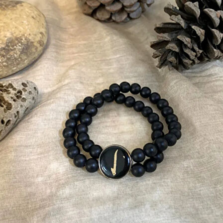 Uretti - Tuğba 6667 El Yapımı Doğal Taş Erkek Oniks Bileklik