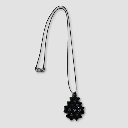 Uretti - Nevin 2033 El Yapımı Cevşen Duası Boncuk Kolye 27cm - Siyah