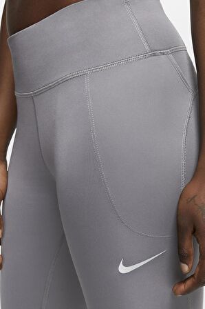 Nike Fast Leggings De Running Crop Toparlayıcı Gri Kadın Spor Tayt