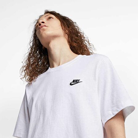 Nike M Nsw Club Tee Erkek Beyaz T-shirt - AR4997-1